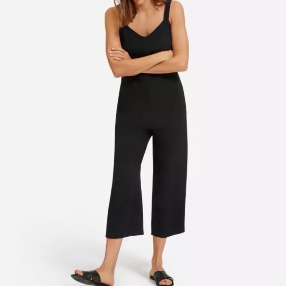 Everlane The Japanese GoWeave Slip Jumpsuit Black Size 14p Cropped